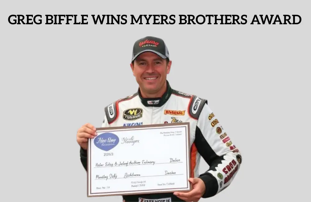 former nascar driver greg biffle wins myers brothers award.